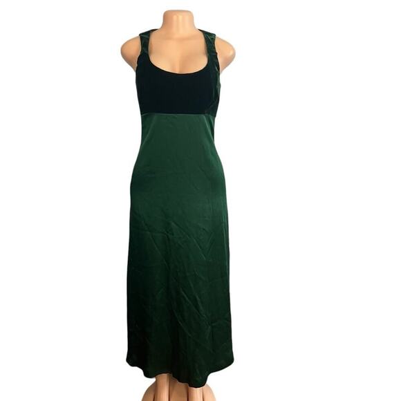 Vintage Nicole Miller Emerald Green Formal Evening Empire Dress - Picture 1 of 9